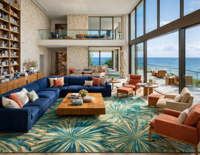 rugs and carpets for double height living rooms